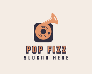 Retro Record Player logo design