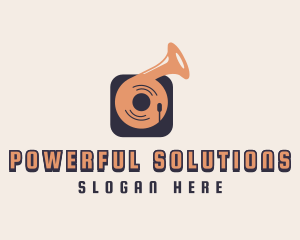 Retro Record Player logo design