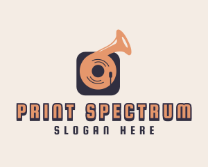 Retro Record Player logo design