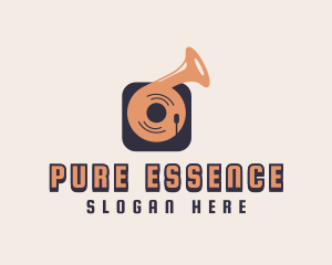 Retro Record Player logo design