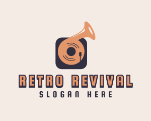 Retro Record Player logo design