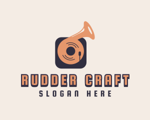 Retro Record Player logo design