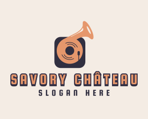 Retro Record Player logo design