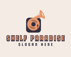 Retro Record Player logo design