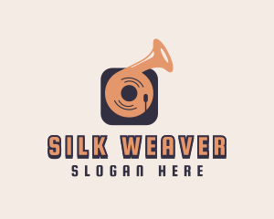 Retro Record Player logo design