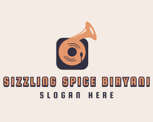 Retro Record Player logo design