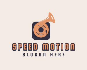 Retro Record Player logo design