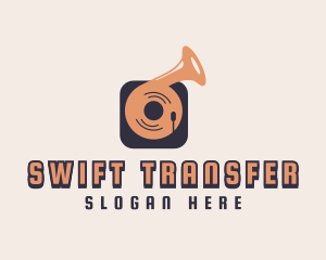 Retro Record Player logo design