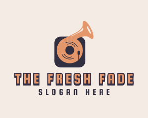 Retro Record Player logo design