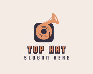 Retro Record Player logo design