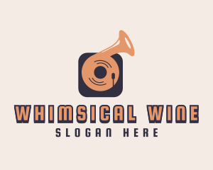 Retro Record Player logo design