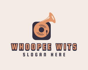 Retro Record Player logo design