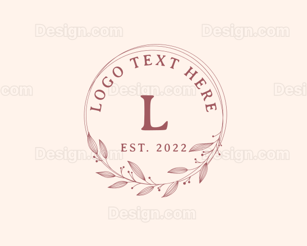 Elegant Leaf Wreath Logo