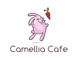 Cartoon Rabbit Carrot logo design