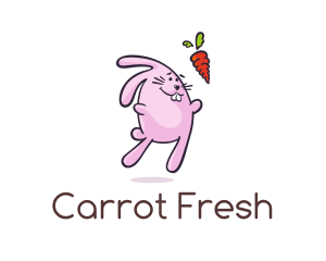 Cartoon Rabbit Carrot logo