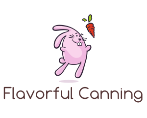 Cartoon Rabbit Carrot logo design