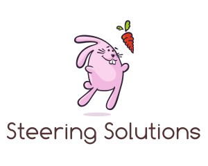 Cartoon Rabbit Carrot logo design