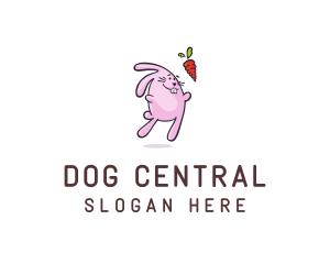 Cartoon Rabbit Carrot logo design