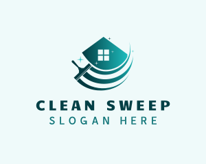 House Squeegee Cleaning logo design