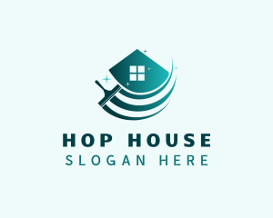 House Squeegee Cleaning logo design