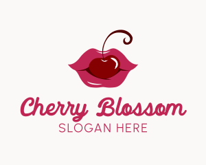 Kissable Cherry Lips logo design