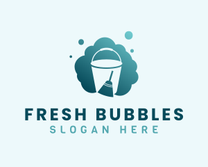 Bubbles Bucket & Brush logo design