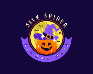 Halloween Pumpkin Moon logo design