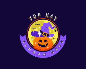 Halloween Pumpkin Moon logo design