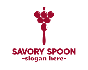 Grape Fruit Spoon logo design