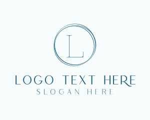 Traditional Serif Circle Badge Logo