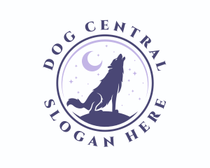 Howling Wolf Dog logo design