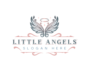 Heavenly Angel Wings Halo logo design