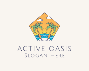 Beach Palm Island logo design