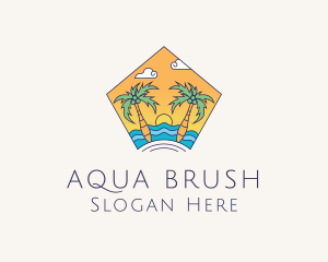 Beach Palm Island logo design