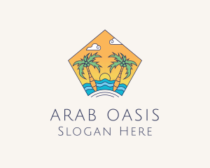 Beach Palm Island logo design