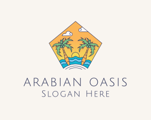 Beach Palm Island logo design