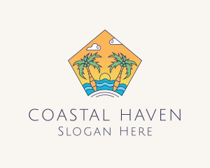 Beach Palm Island logo design