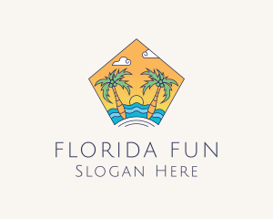 Beach Palm Island logo design