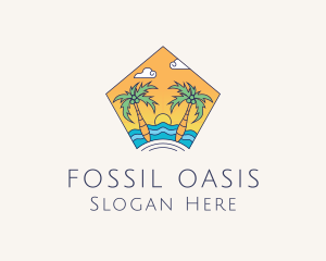 Beach Palm Island logo design