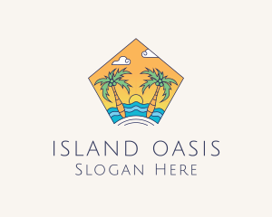 Beach Palm Island logo design