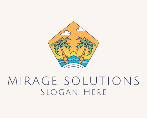 Beach Palm Island logo design