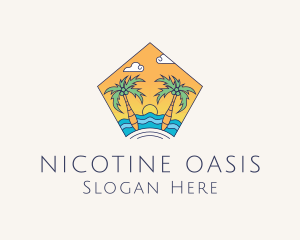 Beach Palm Island logo design