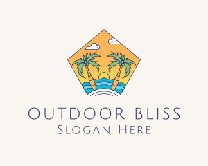 Beach Palm Island logo design