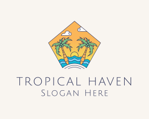 Beach Palm Island logo design