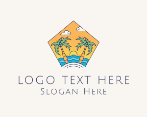 Palm - Beach Palm Island logo design