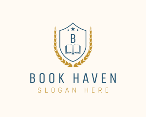 School Book Library Crest  logo design