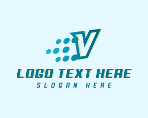 Digital Pixels Letter V logo