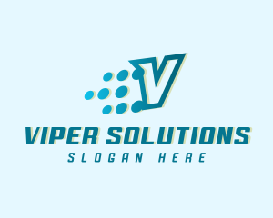 Digital Pixels Letter V logo design