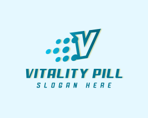 Digital Pixels Letter V logo design