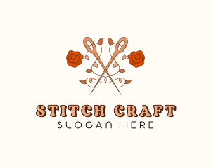 Rose Needle Sewing logo design